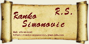 Ranko Simonović vizit kartica